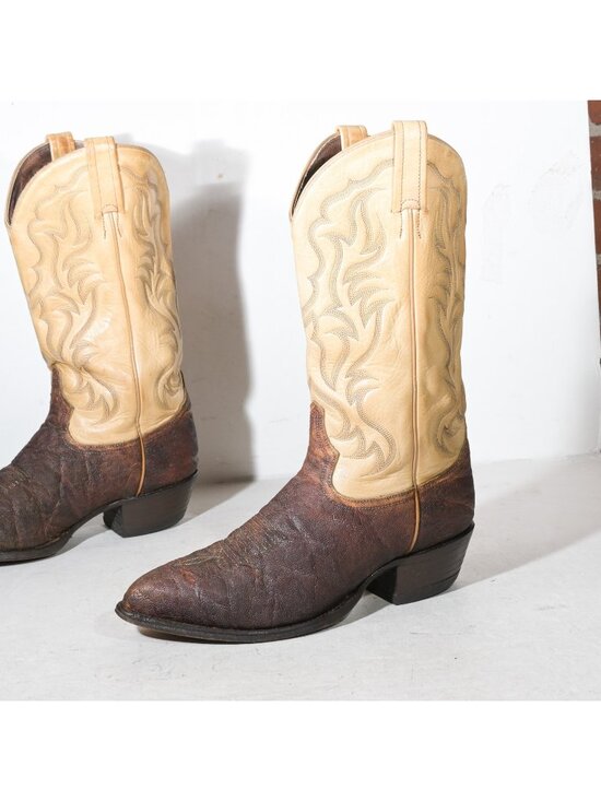 Tony Lama Other - Vintage Tony Lama C7974 Brown Leather Elephant Print Cowboy Boots Made in USA